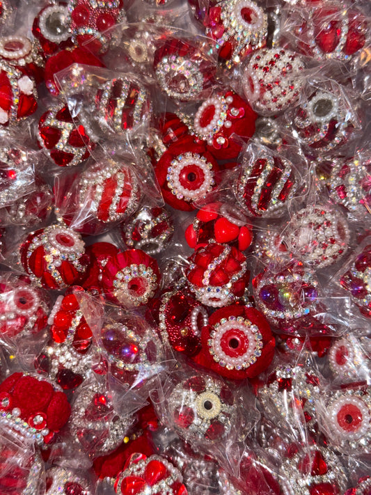 (Random pick )Red fancy bead #296