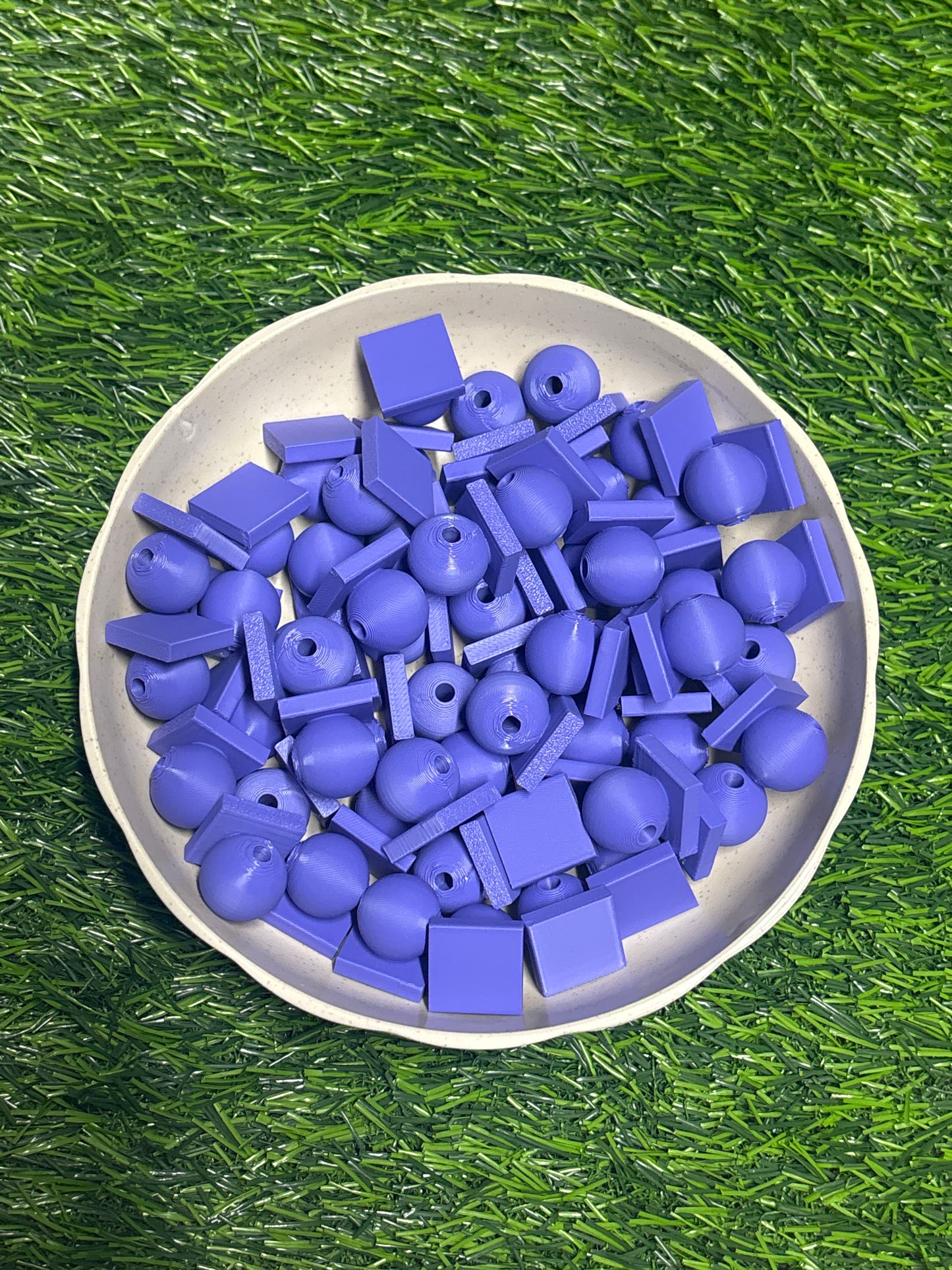 (209)3d printed purple Bead with Flat-Back Attachment for Acrylic