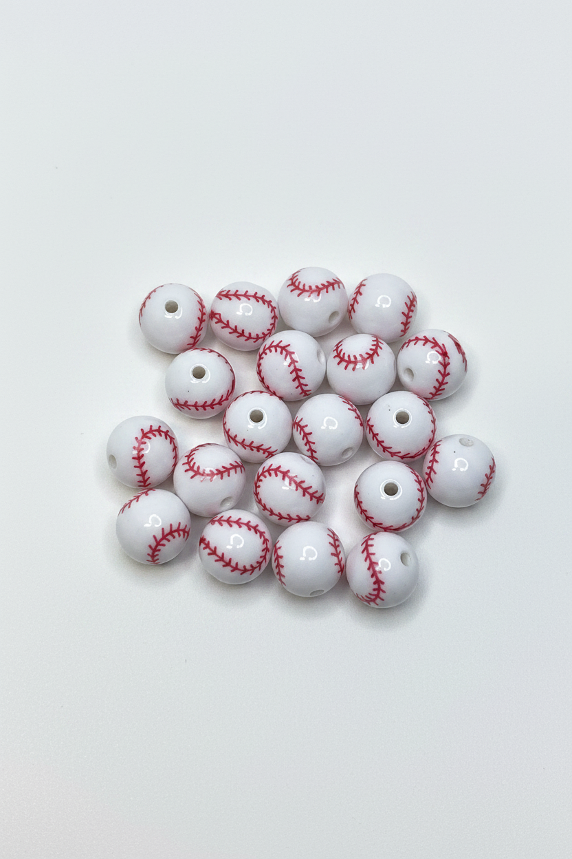 20pcs acrylic baseball bead bag