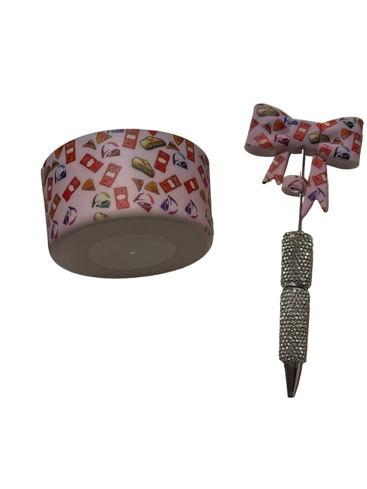 Taco Bell cup boot/ straw topper pen set