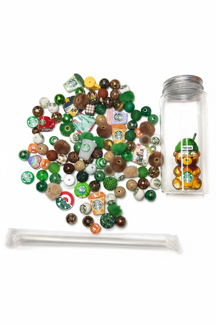 ☕💚 Starbucks-Inspired Mystery Bead & Focal Cup