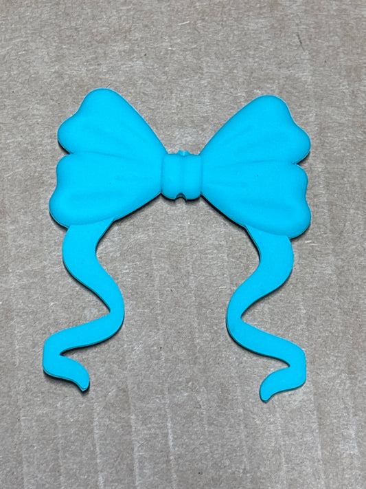 Teal silicone flat bow