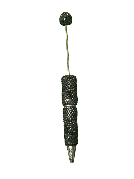 Black rhinestone beadable pen