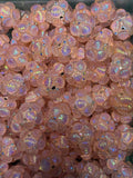 Peach fancy Seashell acrylic 16 mm bead #60)