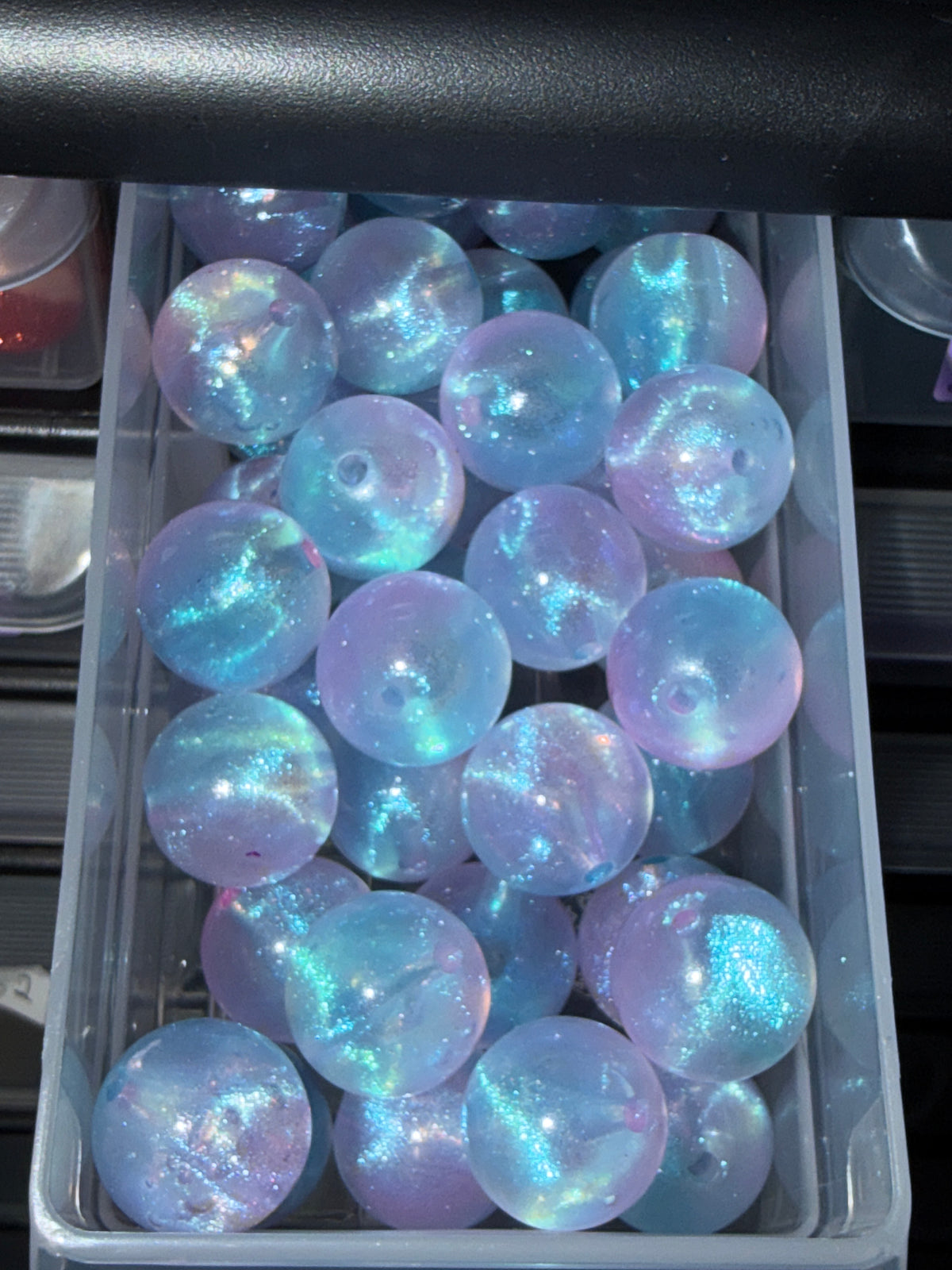 Blue sparkle  16acrylic bead #236)