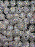 White fancy Seashell acrylic 16 mm bead #66