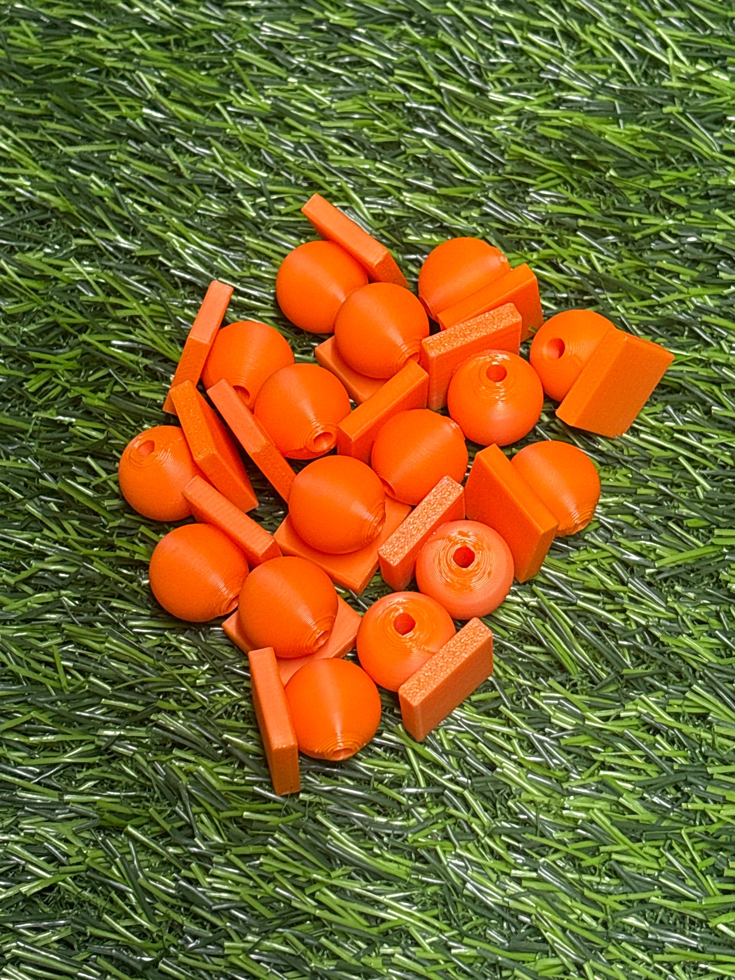 (218)3d printed Orange Bead with Flat-Back Attachment for Acrylic