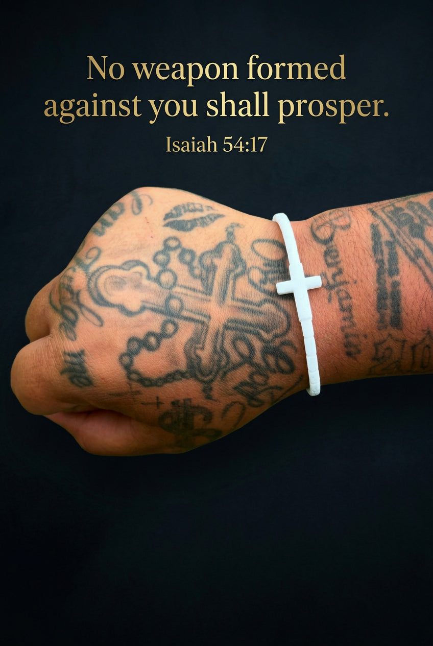Faith Over Fear cross silicone bracelet