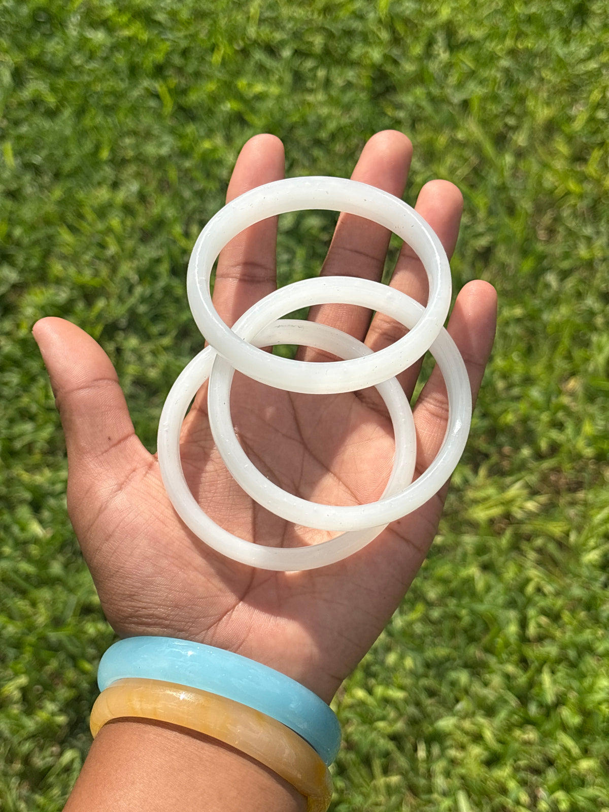 White Jade Glass Bangle