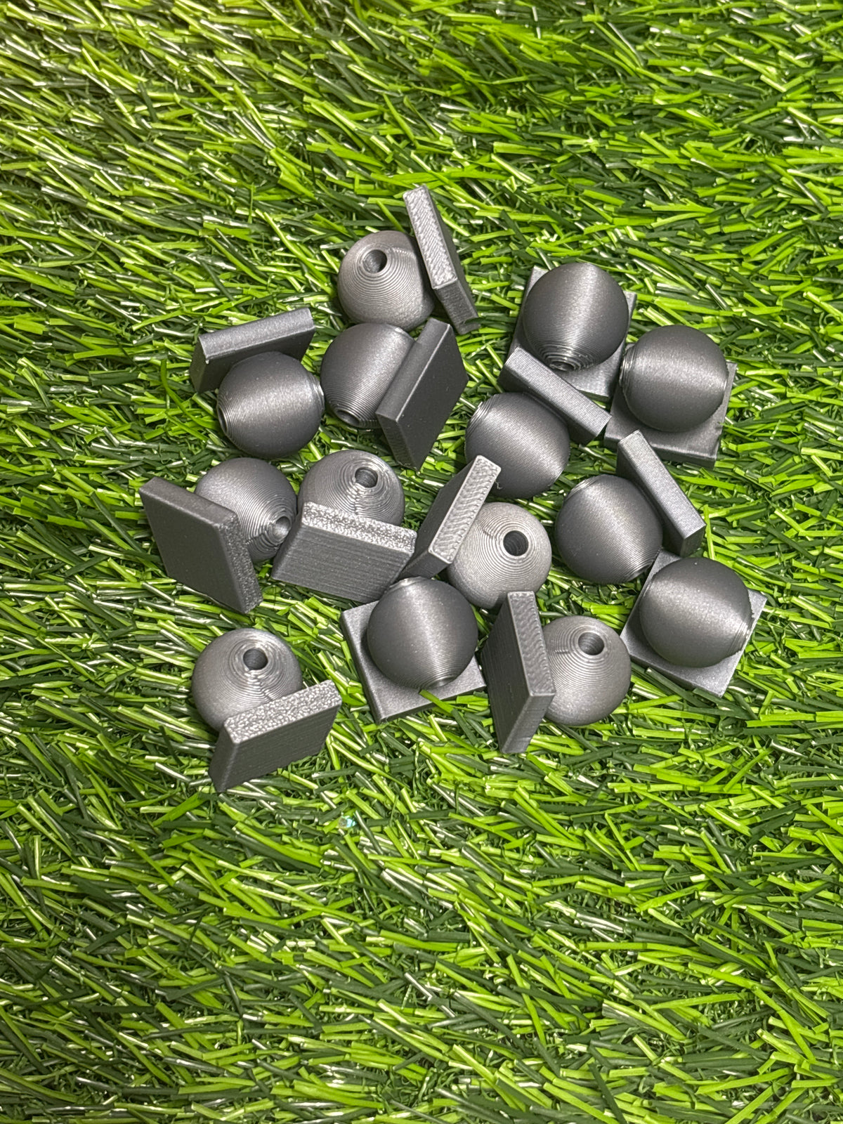 (217)3d printed Dark gray Bead with Flat-Back Attachment for Acrylic