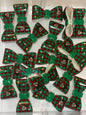 Green and red arylic bow bead  #46