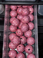 Pink fancy 16mm clay bead #256)