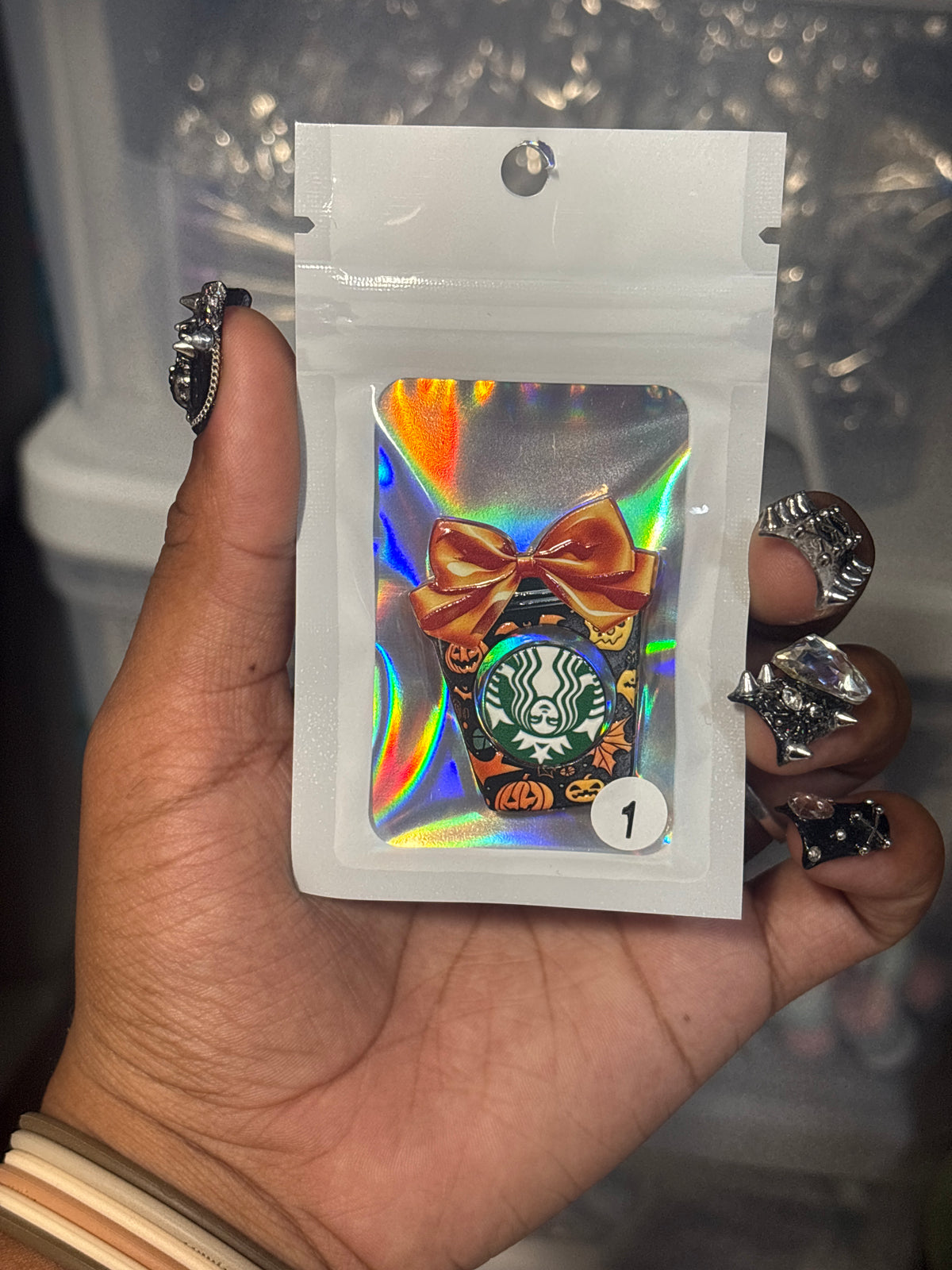 Halloween Starbucks cup acrylic focal #1