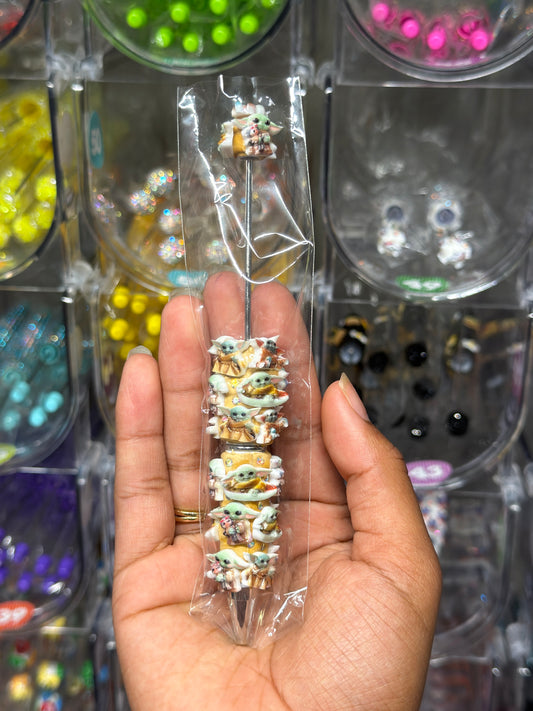 Yoda clay beadable pen #17