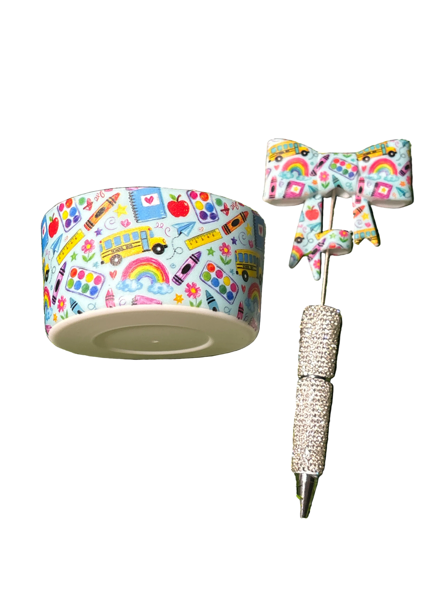School cup boot/ straw topper pen set