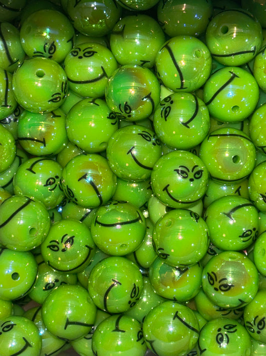 Grinch acrylic bead #53