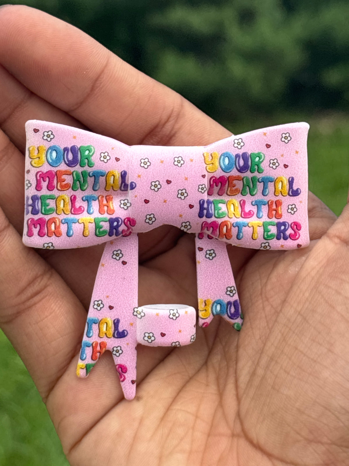 (Ladreah Dreams exclusive+TSC) Your mental health matters straw topper bow +