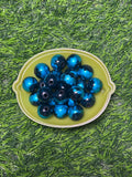 Teal and blue glossy 16 mm acrylic bead #6