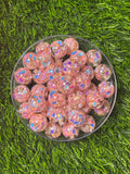 Pink hearts acrylic 16 mm bead #14