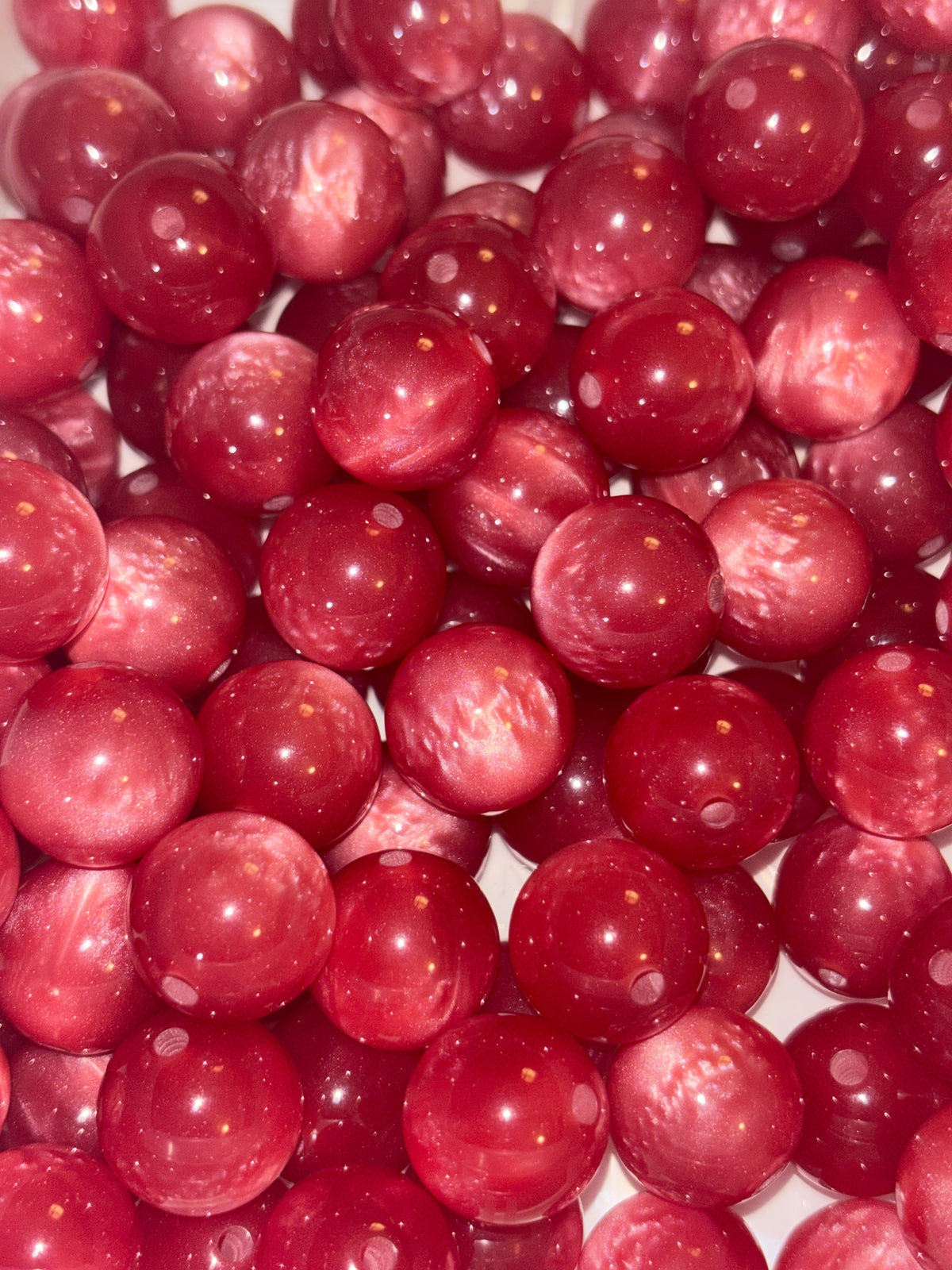 Red marble acrylic bead #58