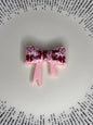 Pink Love straw topper bow #79