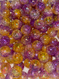 Purple & yellow acrylic bead #34