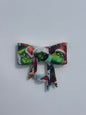 Red and green grinch straw topper bow #128
