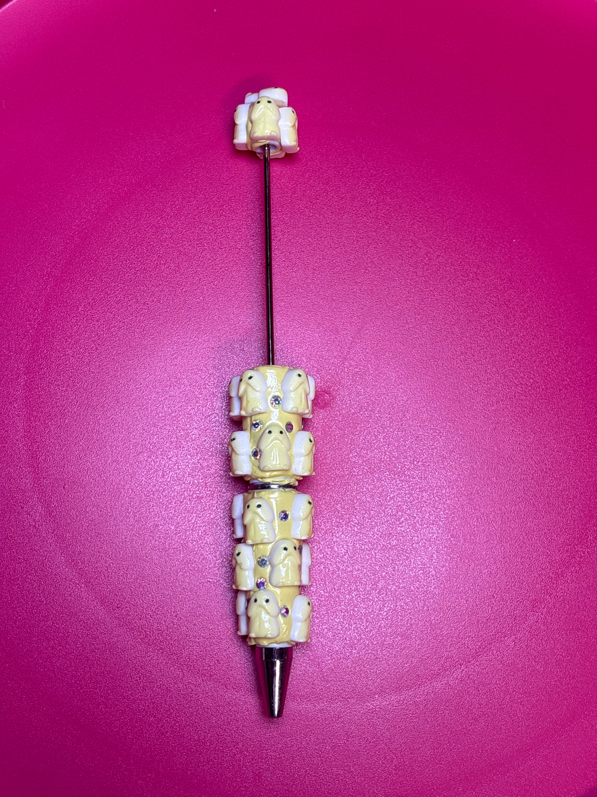 Yellow  beadable clay pen