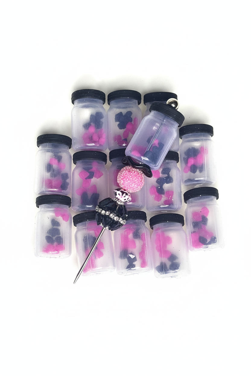 3d Black bow  focal jar