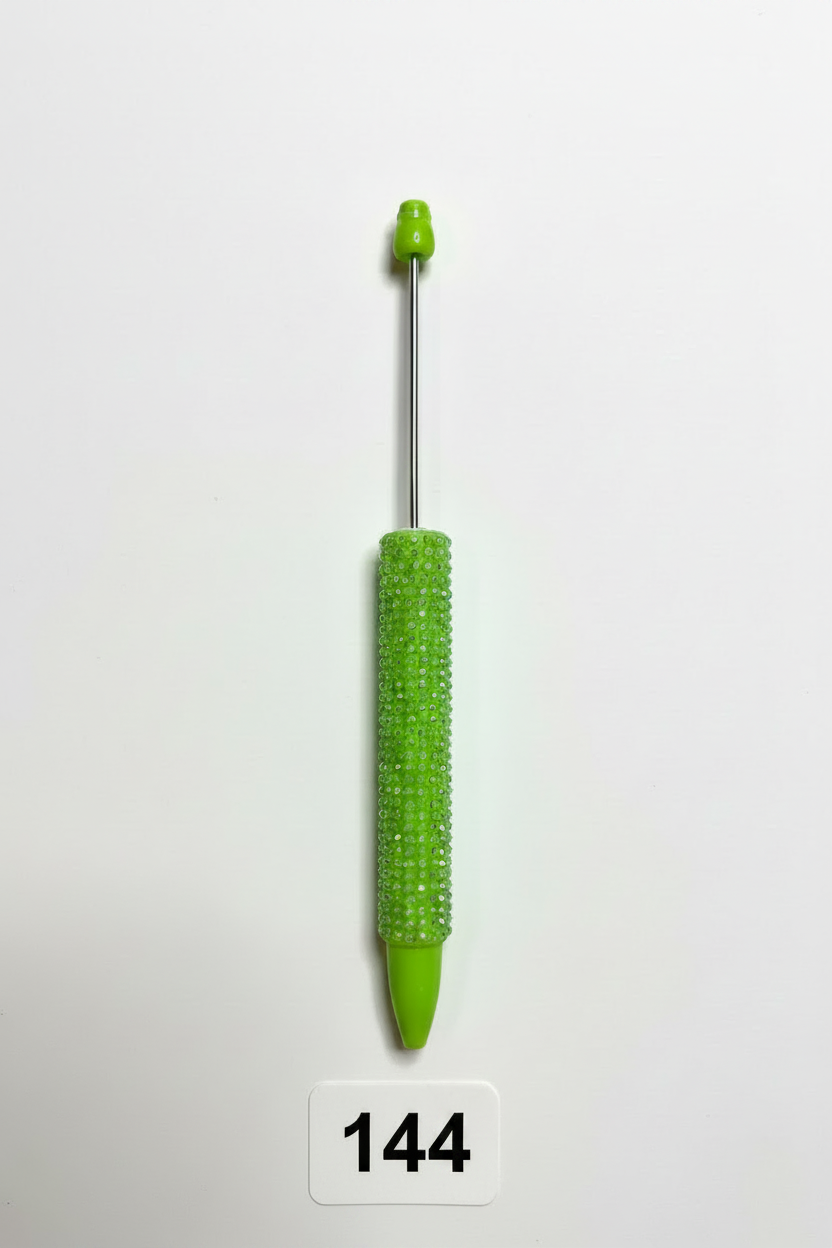 green beadable rhinestone pen #56