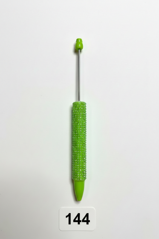 ( 144) green beadable rhinestone pen