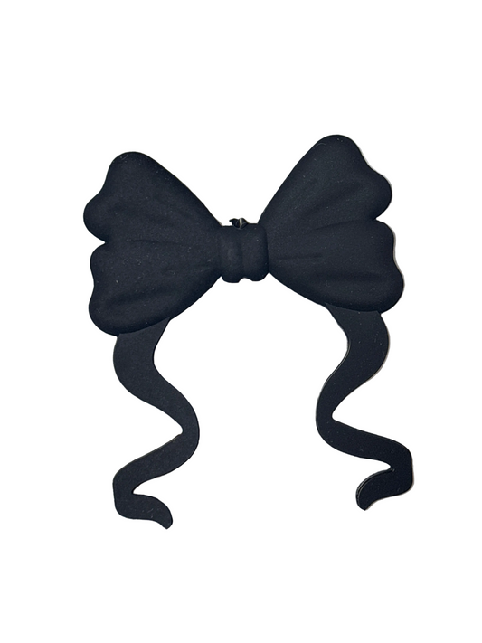 Black flat silicone bow