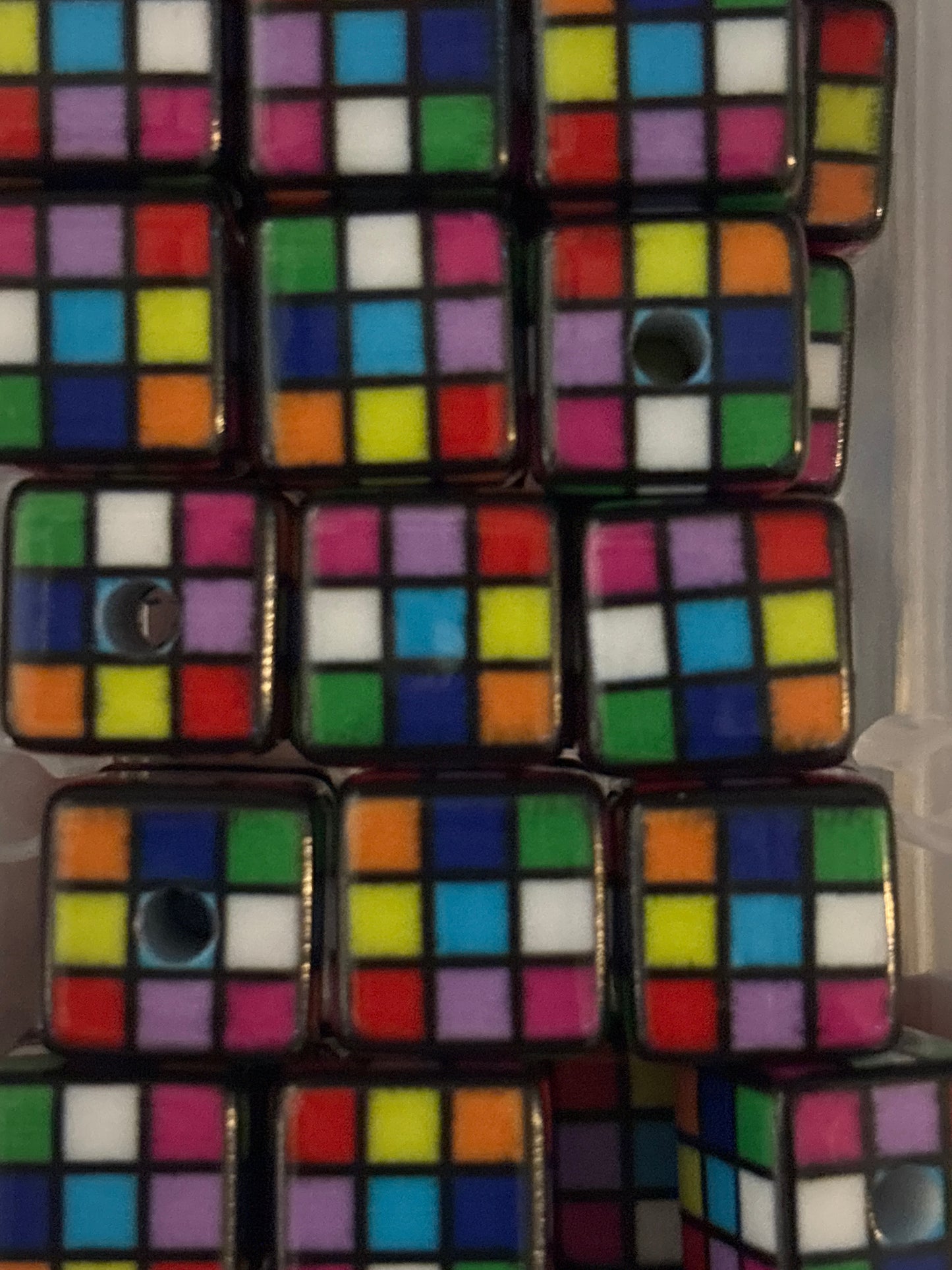 Multi color  Rubiks cube bead