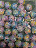 Colorful fancy Seashell acrylic 16 mm bead #62