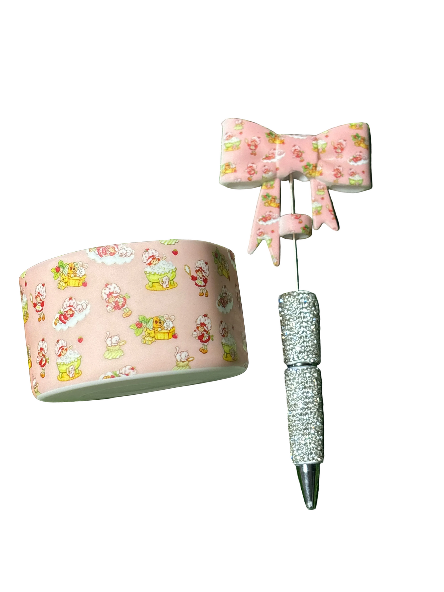 Strawberry shortcake cup boot/ straw topper pen set