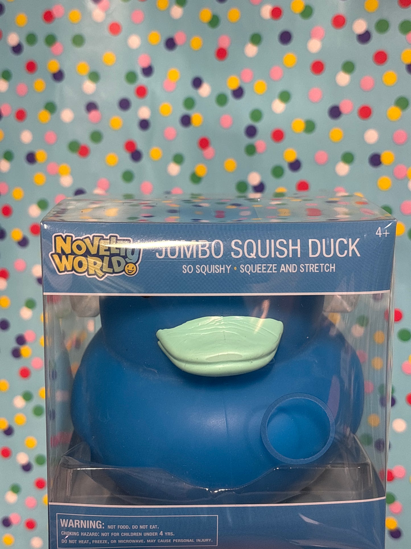 Blue squishy, jumbo duck