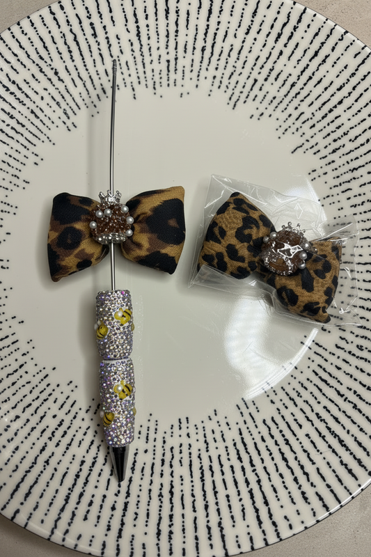 (Brown) Random Leopard Bow