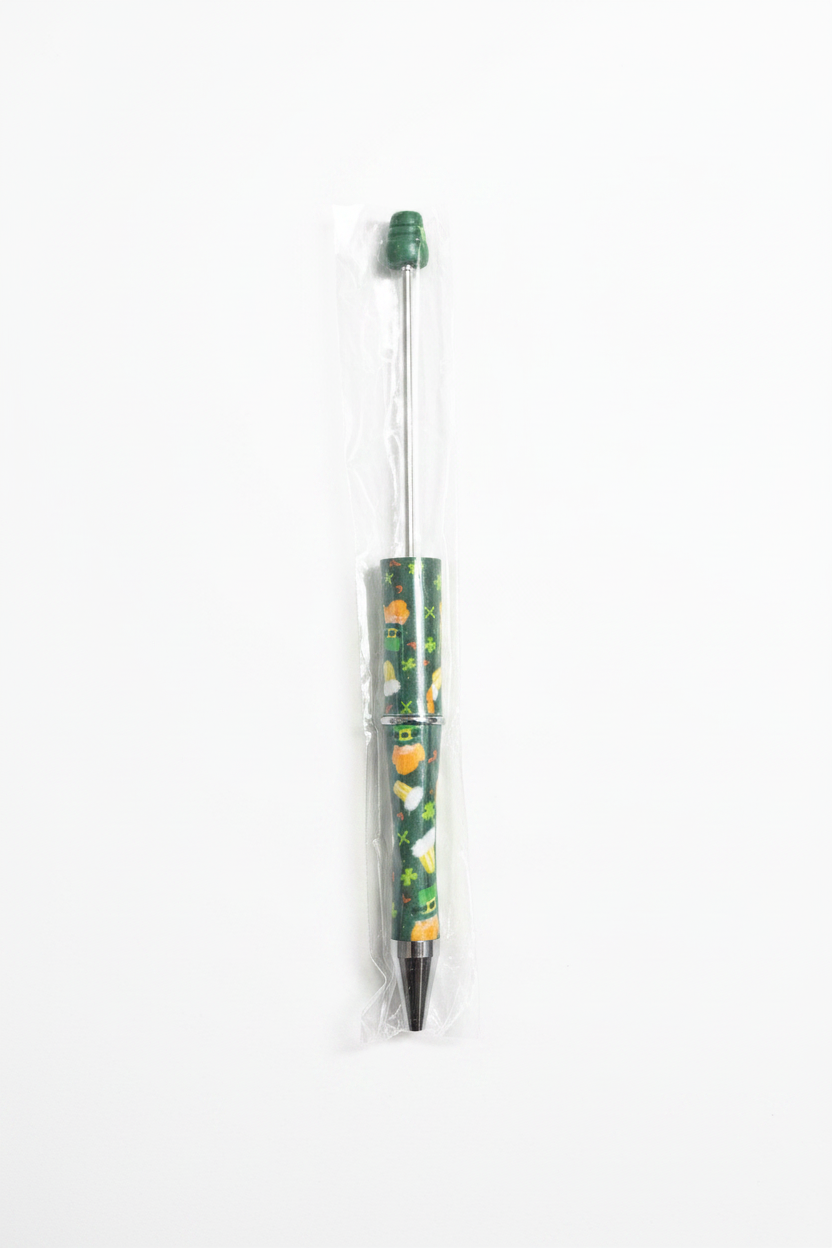 (168)Green  st. Patrick’s Day pen