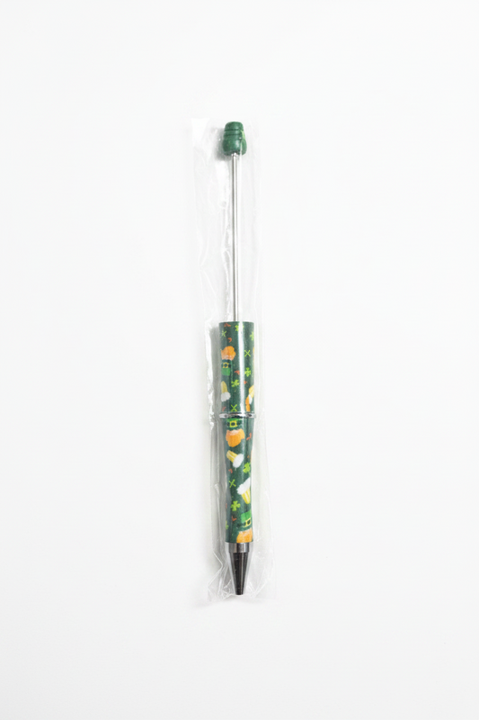 (168)Green  st. Patrick’s Day pen