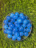Blue glitter acrylic 16 mm bead #28