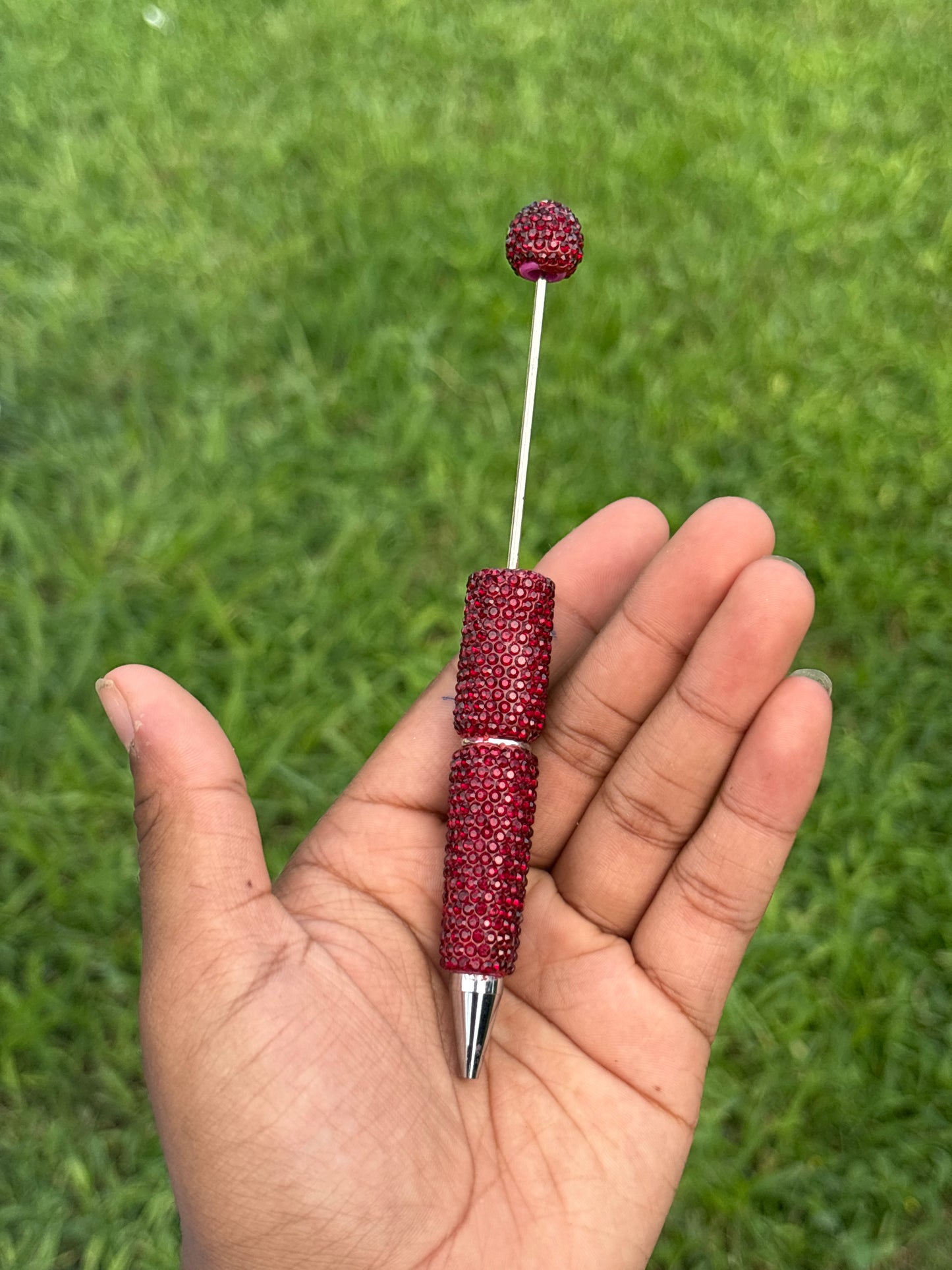 Burgundy beadable rhinestone pen #70