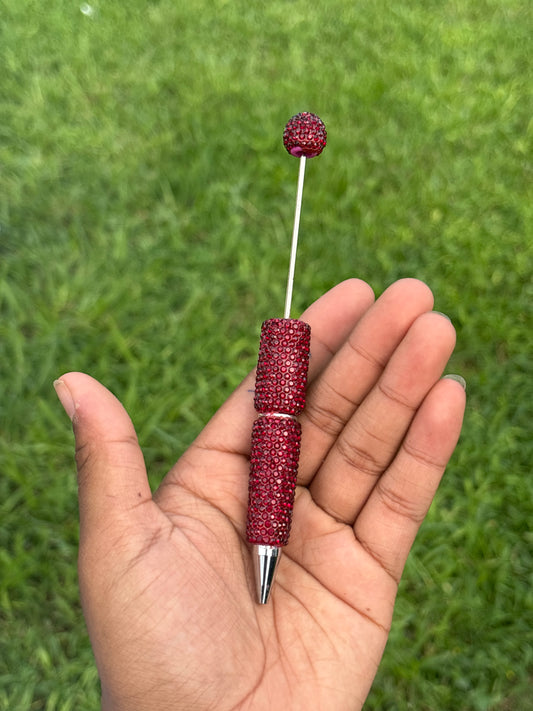 Burgundy beadable rhinestone pen #70