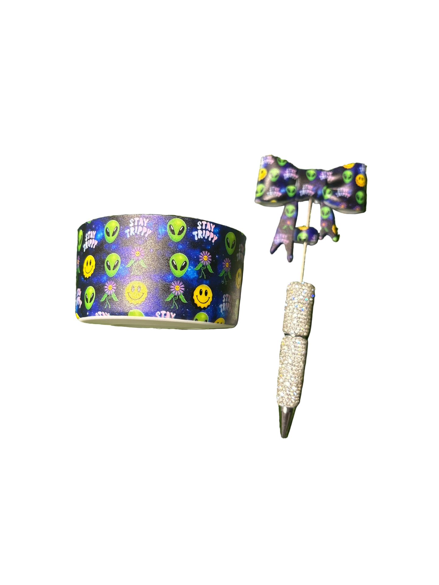 Alien 2 cup boot/ straw topper pen set
