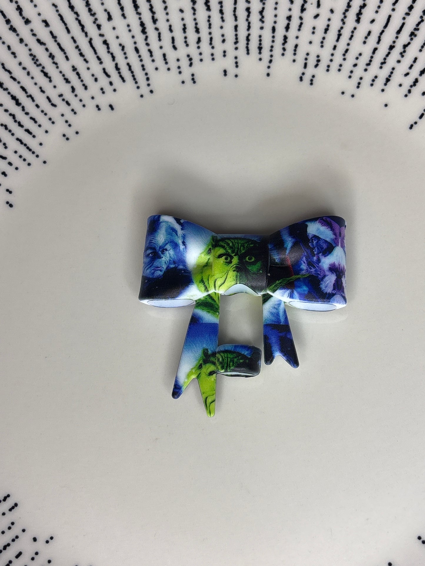 Grinch straw topper bow #74