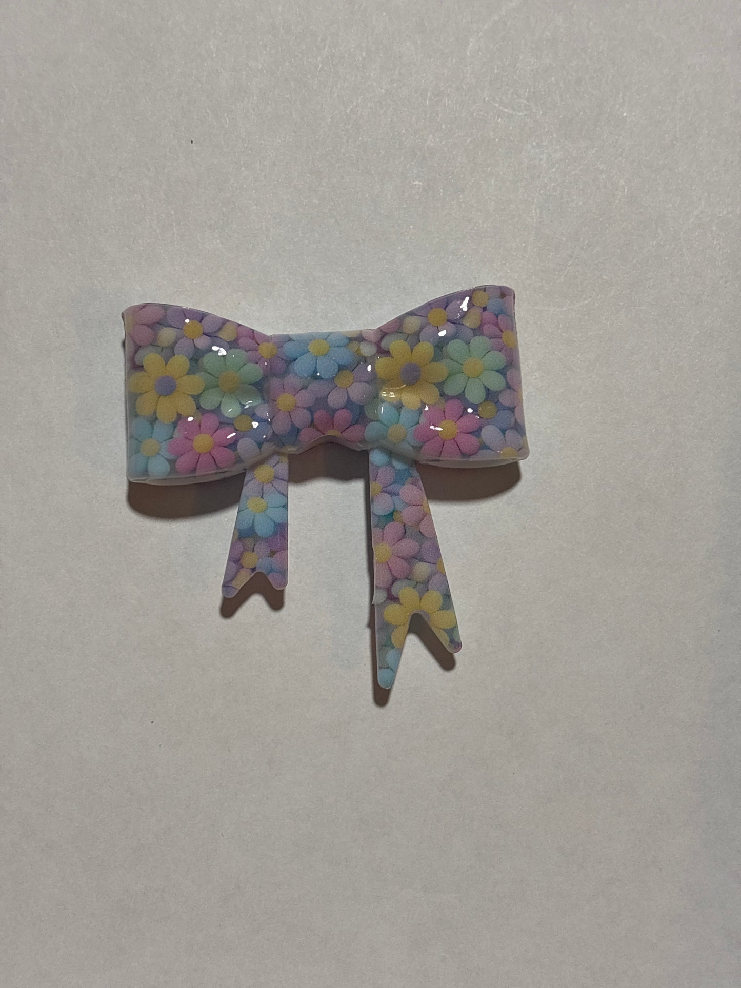 Colorful daisys staw topper bow #15