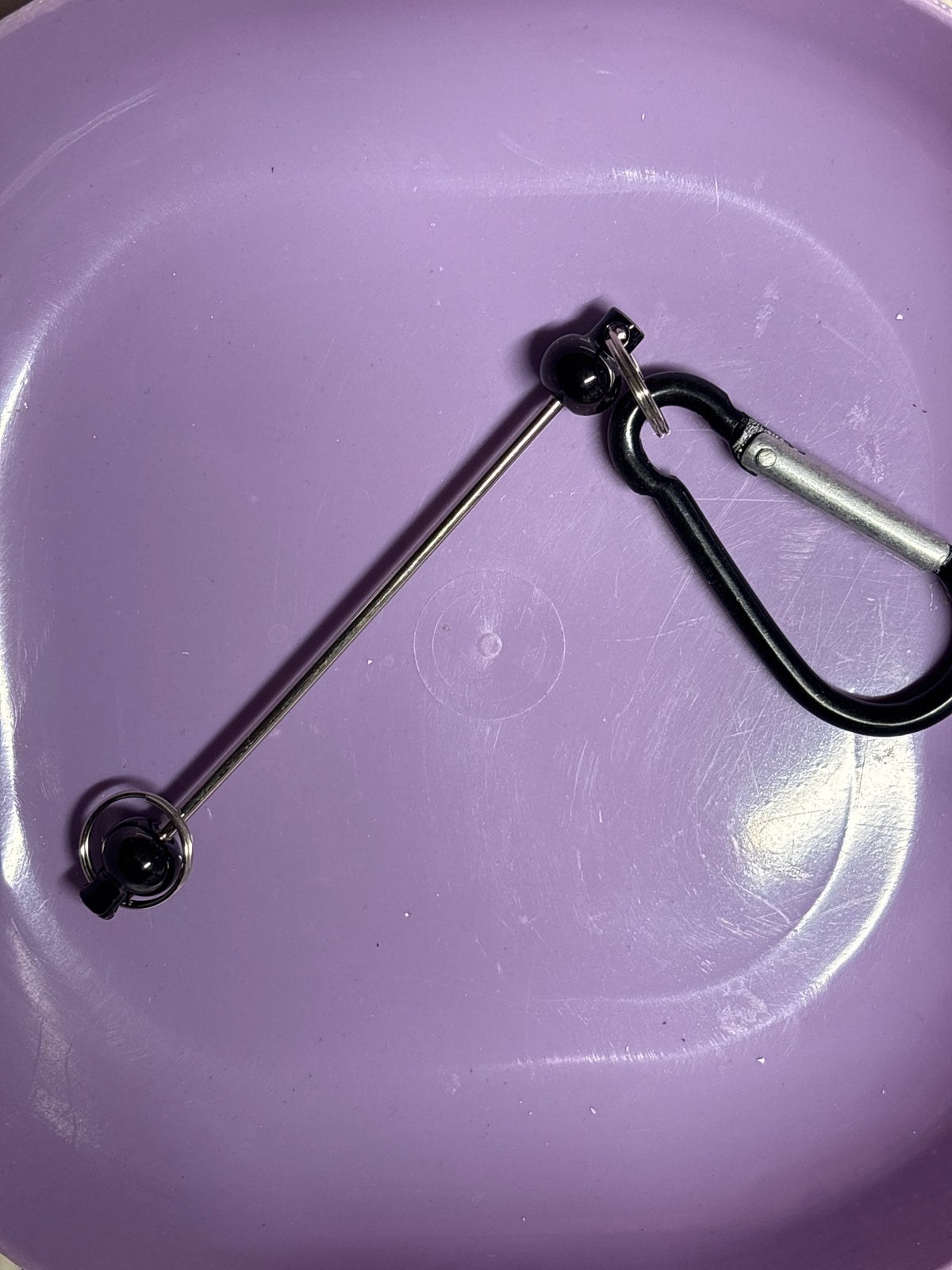 Black beadable keychain #59