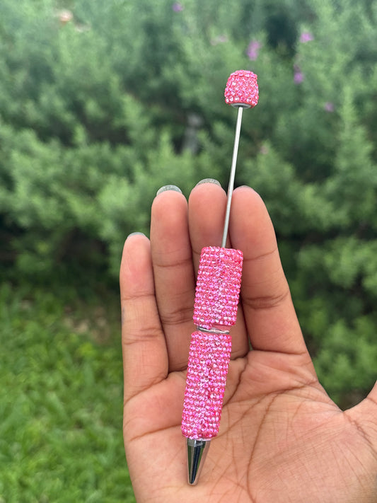 Light pink beadable rhinestone pen #58