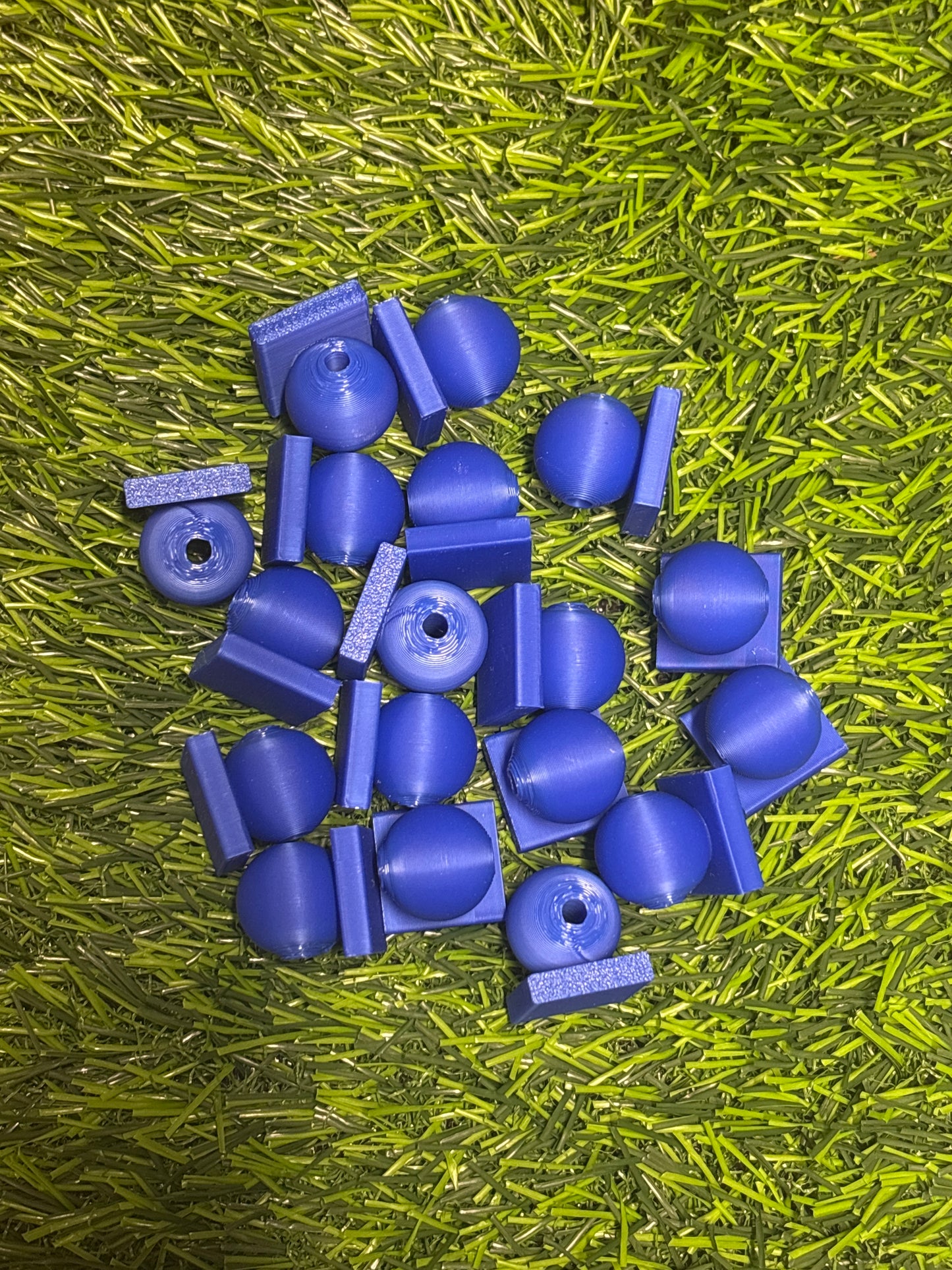 (213)3d printed Blue  Bead with Flat-Back Attachment for Acrylic