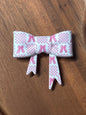 Pink ribbon checked silicone bow #7