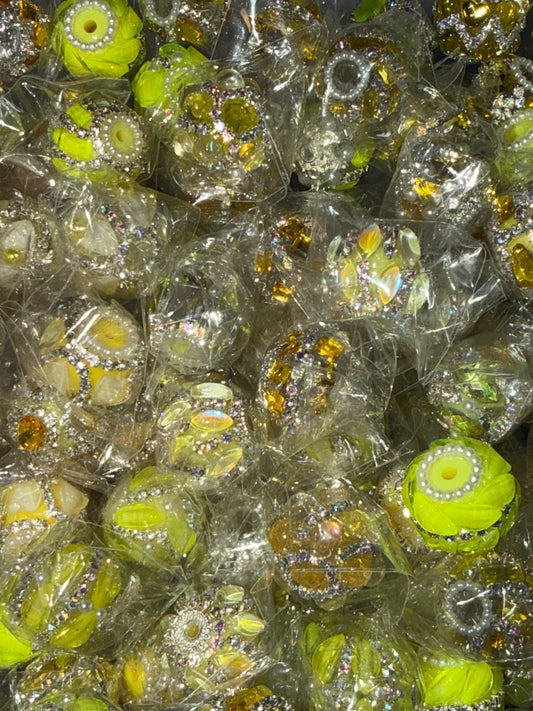 (Random pick )Yellow fancy bead #298